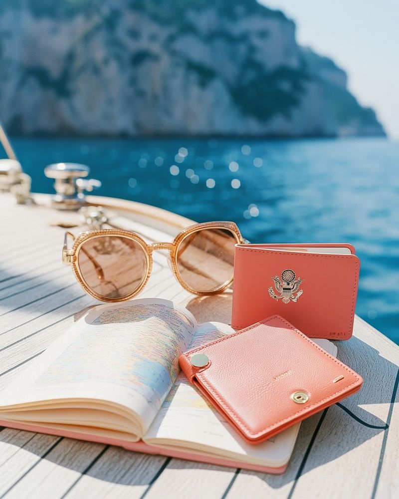 Open book and sunglasses on a boat deck